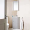 Cove Gloss Light Grey Corner Mirror Cabinet