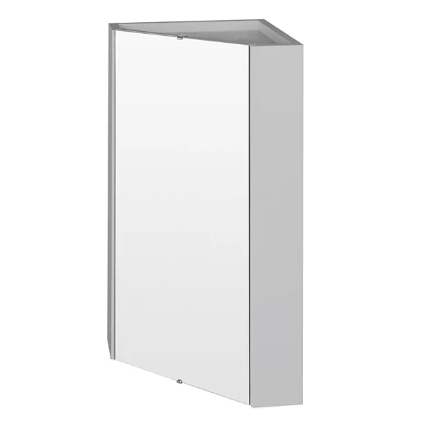 Cove Gloss Light Grey Corner Mirror Cabinet 4 Cove Gloss Light Grey Corner Mirror Cabinet - Image 2