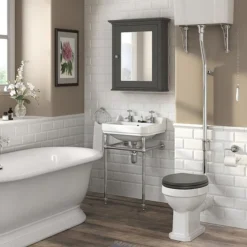 Old London Traditional Mirror Cabinet (650mm Wide - Charcoal) 10 Old London Traditional Mirror Cabinet (650mm Wide - Charcoal) -Bathroom Furniture daf604 nd1