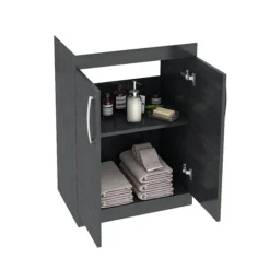 Brooklyn 1205mm Black Double Basin Vanity Unit -Bathroom Furniture dbfs12blk d1