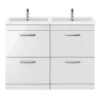 Brooklyn 1205mm Gloss White Double Basin 4 Drawer Vanity Unit 2 Brooklyn 1205mm Gloss White Double Basin 4 Drawer Vanity Unit -Bathroom Furniture dbfs12w4d d4