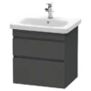 Duravit DuraStyle 650mm 2-Drawer Wall Mounted Vanity Unit - Graphite Matt 2 Duravit DuraStyle 650mm 2-Drawer Wall Mounted Vanity Unit - Graphite Matt -Bathroom Furniture ds2650gm0th l