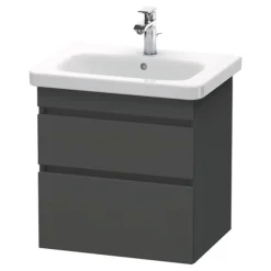 Duravit DuraStyle 650mm 2-Drawer Wall Mounted Vanity Unit - Graphite Matt