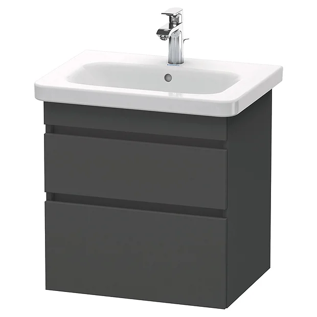 Duravit DuraStyle 650mm 2-Drawer Wall Mounted Vanity Unit - Graphite Matt 3 Duravit DuraStyle 650mm 2-Drawer Wall Mounted Vanity Unit - Graphite Matt