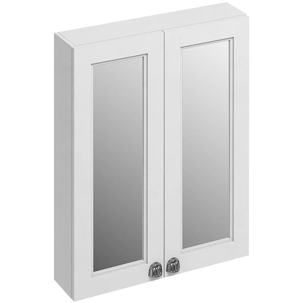 Burlington 60 2-Door Mirror Cabinet - Matt White 4 Burlington 60 2-Door Mirror Cabinet - Matt White - Image 2