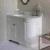 Burlington Freestanding Corner Vanity Unit - Matt White - Left Hand 1000mm With Worktop