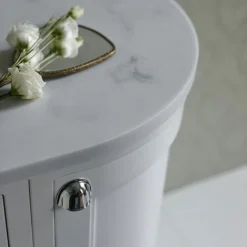 Burlington Freestanding Corner Vanity Unit - Matt White - Left Hand 1000mm With Worktop -Bathroom Furniture fc2obc98l d2