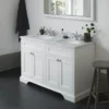 Burlington 130 4-Door Vanity Unit & Minerva Worktop With Double Basin - Classic Grey