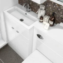 Hudson Reed 1105 X 360/260mm L-Shaped Full Depth Basin 7 Hudson Reed 1105 X 360/260mm L-Shaped Full Depth Basin -Bathroom Furniture hudsonreed1105mmlshapedfulldepthbasind1