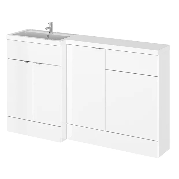 Hudson Reed Fusion 1500mm Gloss White Combination Unit (600 Vanity, 400 Base Unit + 500 WC Unit) 4 Hudson Reed Fusion 1500mm Gloss White Combination Unit (600 Vanity, 400 Base Unit + 500 WC Unit) - Image 2