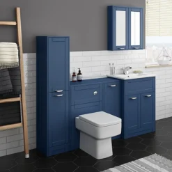 Keswick Blue 300mm Traditional Single Door Storage Unit -Bathroom Furniture kesblu1d d1