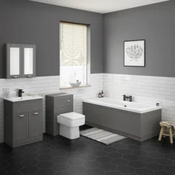 Keswick Grey 500mm Traditional Toilet Unit With Concealed Cistern 10 Keswick Grey 500mm Traditional Toilet Unit With Concealed Cistern -Bathroom Furniture kesgrywc d3