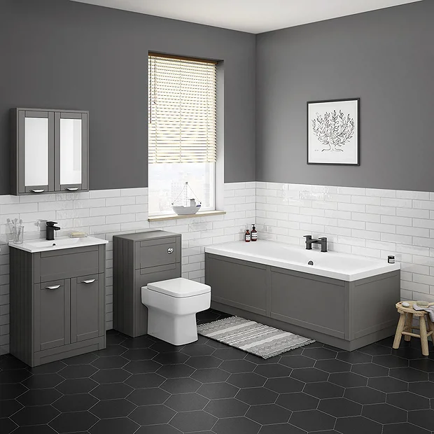 Keswick Grey 500mm Traditional Toilet Unit With Concealed Cistern 5 Keswick Grey 500mm Traditional Toilet Unit With Concealed Cistern - Image 3