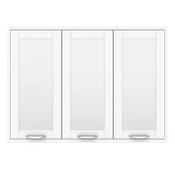 Keswick White 900mm Traditional Wall Hung 3 Door Mirror Cabinet -Bathroom Furniture keswht3dm d3