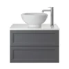 Heritage Caversham 700mm 2-Drawer Wall Hung Vanity Unit Only - Graphite