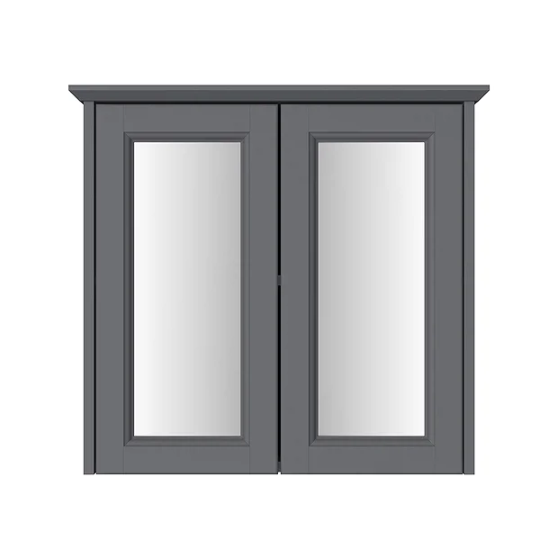 Heritage Caversham Double Door Mirror Wall Cabinet - Graphite 3 Heritage Caversham Double Door Mirror Wall Cabinet - Graphite