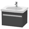 Duravit Ketho 600mm 1-Drawer Wall Mounted Vanity Unit With D-Code Basin - Graphite Matt -Bathroom Furniture kt6670gra l