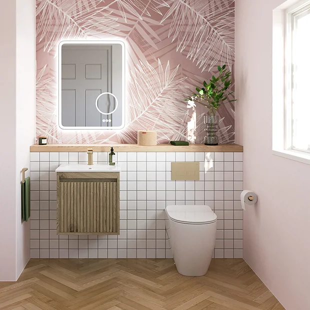 Crosswater Flute 470mm Windsor Oak Wall Hung Unit With Basin 3 Crosswater Flute 470mm Windsor Oak Wall Hung Unit With Basin