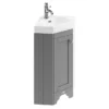 Old London Corner Vanity Unit - Storm Grey - 595mm With Brushed Nickel Handle