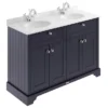 Old London 1200mm Cabinet & Double Bowl Grey Marble Top - Twilight Blue 2 Old London 1200mm Cabinet & Double Bowl Grey Marble Top - Twilight Blue -Bathroom Furniture lof365 l