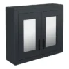 Chatsworth Graphite 2-Door Mirror Cabinet - 690mm Wide With Matt Black Handles -Bathroom Furniture mcabblkmbd2