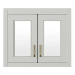 Chatsworth 690mm Grey 2-Door Mirror Cabinet -Bathroom Furniture mcabgrynd2