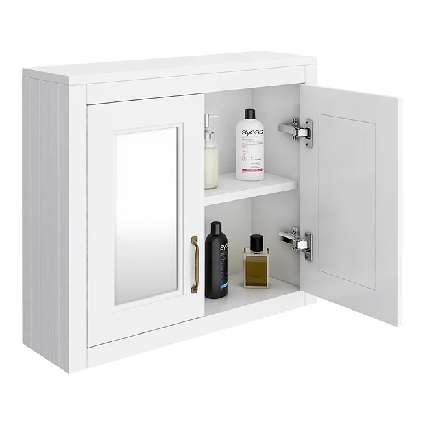 Chatsworth 690mm White 2-Door Mirror Cabinet 5 Chatsworth 690mm White 2-Door Mirror Cabinet - Image 3