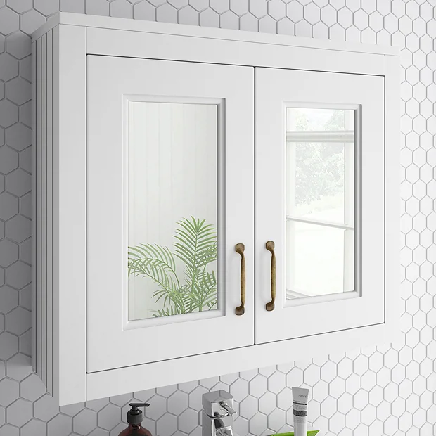 Chatsworth 690mm White 2-Door Mirror Cabinet 4 Chatsworth 690mm White 2-Door Mirror Cabinet - Image 2