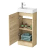 Milan W400 X D222mm Natural Oak Effect Compact Floor Standing Basin Unit 2 Milan W400 X D222mm Natural Oak Effect Compact Floor Standing Basin Unit -Bathroom Furniture mil005 d2