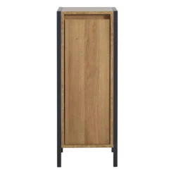 Milan Industrial Matt Black Framed 1-Door Bathroom Storage Unit - Wood Effect 10 Milan Industrial Matt Black Framed 1-Door Bathroom Storage Unit - Wood Effect -Bathroom Furniture mil353md1