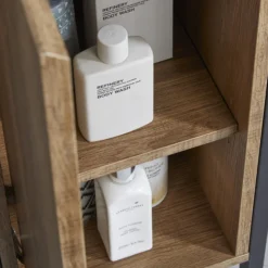 Milan Industrial Matt Black Framed 1-Door Bathroom Storage Unit - Wood Effect 13 Milan Industrial Matt Black Framed 1-Door Bathroom Storage Unit - Wood Effect -Bathroom Furniture mil353md4