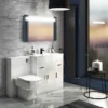 Toreno 800x600mm LED Illuminated Mirror Incl. Anti-Fog, Digital Clock & Touch Sensor -Bathroom Furniture mir042 d3