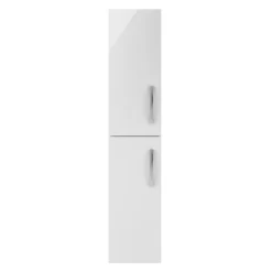 Brooklyn Wall Hung 2 Door Tall Storage Cabinet - White Gloss 7 Brooklyn Wall Hung 2 Door Tall Storage Cabinet - White Gloss -Bathroom Furniture mod162 detail1