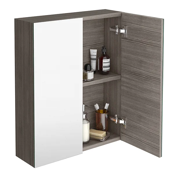 Brooklyn 600mm Grey Avola Bathroom Mirror Cabinet - 2 Door 7 Brooklyn 600mm Grey Avola Bathroom Mirror Cabinet - 2 Door - Image 5