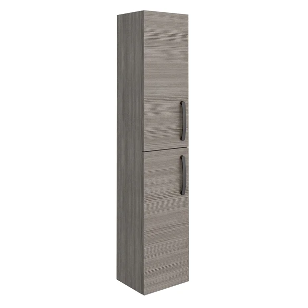 Brooklyn Grey Avola Wall Hung Tall Storage Cabinet With Matt Black Handles 4 Brooklyn Grey Avola Wall Hung Tall Storage Cabinet With Matt Black Handles - Image 2