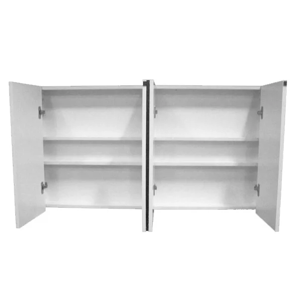 Toreno White Minimalist 4 Door Mirror Cabinet - W1200 X D110mm 5 Toreno White Minimalist 4 Door Mirror Cabinet - W1200 X D110mm - Image 3