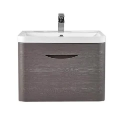 Monza 600mm Wall Hung 1 Drawer Vanity Unit (Stone Grey Woodgrain - Depth 450mm) 7 Monza 600mm Wall Hung 1 Drawer Vanity Unit (Stone Grey Woodgrain - Depth 450mm) -Bathroom Furniture monza600mmwallhung1drawervanityunitnd1
