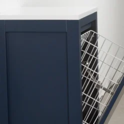 Montrose Indigo Blue Laundry Unit With Chrome Handle -Bathroom Furniture mtlamicp d1 2
