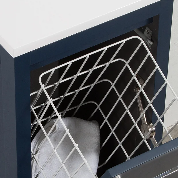 Montrose Indigo Blue Laundry Unit With Brushed Brass Handle 6 Montrose Indigo Blue Laundry Unit With Brushed Brass Handle - Image 4