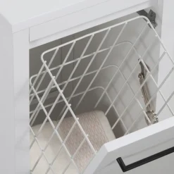 Montrose White Laundry Unit With Matt Black Handle 8 Montrose White Laundry Unit With Matt Black Handle -Bathroom Furniture mtlamwmb d1