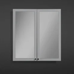 Montrose 600mm Dove Grey Mirrored Cabinet With Chrome Handles -Bathroom Furniture mtmrmgcp d1