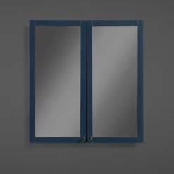 Montrose 600mm Indigo Blue Mirrored Cabinet With Chrome Handles -Bathroom Furniture mtmrmicp d1