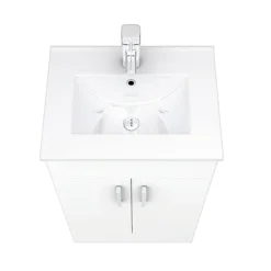 Toreno Small Vanity Sink With Cabinet - 500mm Modern High Gloss White -Bathroom Furniture mv500 d4