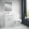 Toreno Vanity Sink With Cabinet - 600mm Modern High Gloss White