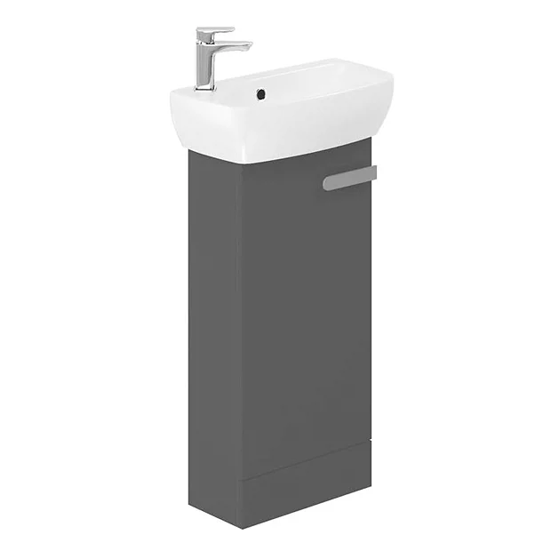 Britton MyHome Cloakroom Floor Standing Vanity Unit - Grey 3 Britton MyHome Cloakroom Floor Standing Vanity Unit - Grey