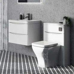 Monza Gloss White 600mm Wide Wall Mounted Vanity Unit -Bathroom Furniture mz6gwwh1 detail1