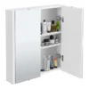 Monza White Minimalist Mirror Cabinet With 2 Doors W617 X D110mm 2 Monza White Minimalist Mirror Cabinet With 2 Doors W617 X D110mm -Bathroom Furniture mza052d1