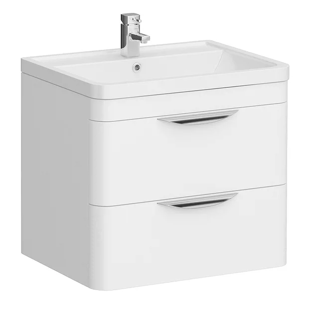 Monza Gloss White Wall Hung Vanity Bathroom Furniture Package 5 Monza Gloss White Wall Hung Vanity Bathroom Furniture Package - Image 3
