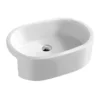 Hudson Reed 570mm Oval Semi-Recessed Basin 2 Hudson Reed 570mm Oval Semi-Recessed Basin -Bathroom Furniture nbv173 l