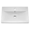 Nova 500mm Mid-Edge Basin Wall Hung High Gloss White Vanity Unit -Bathroom Furniture nvmew500 d1